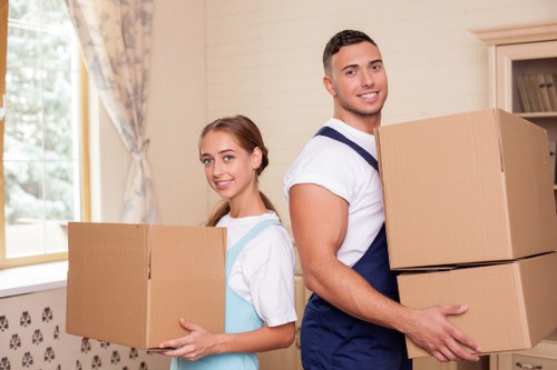 Carefully wrapped fragile items prepared for a Wallington apartment move
